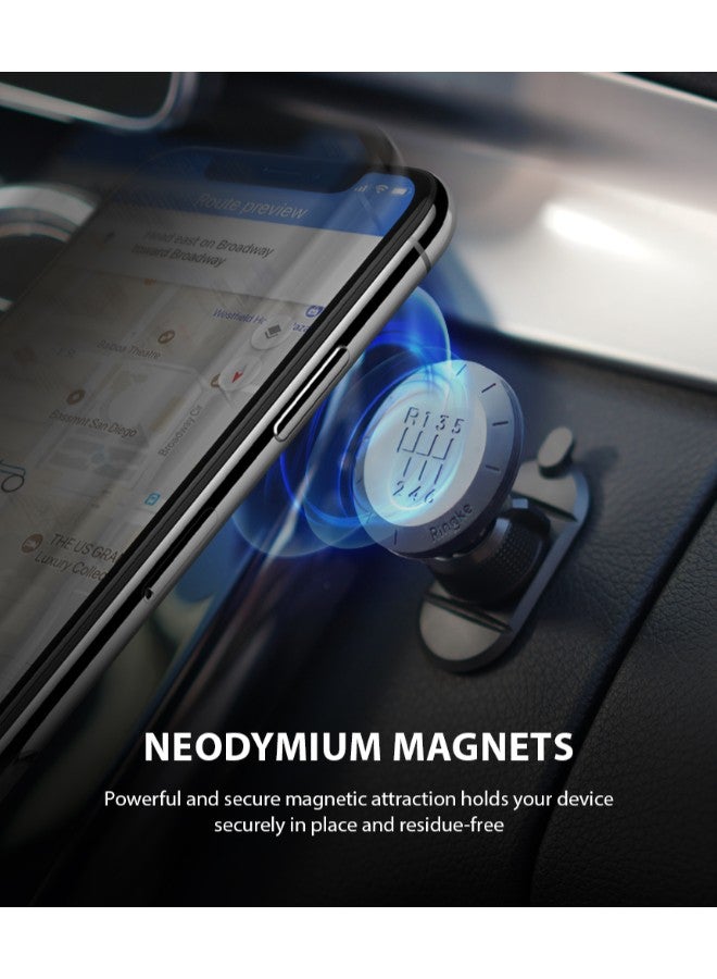 Ringke Magnetic Air Vent Car Mount Holder For Mobile Phones Gear Mount Design Silver - Image 3