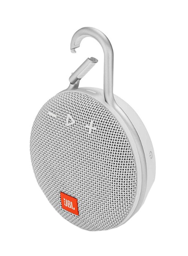 جي بي إل مكبر صوت كليب 3 محمول لاسلكي يعمل بتقنية البلوتوث ومضاد للماء أبيض - Image 1