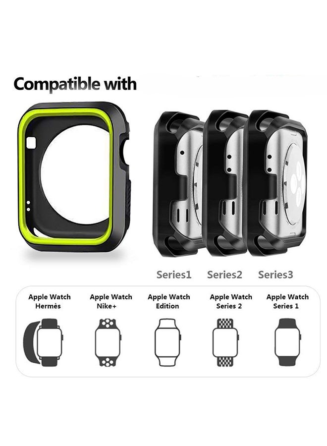 Ozone Protective Case Cover For Apple Watch Series 3 42 mm Black/Green - Image 2