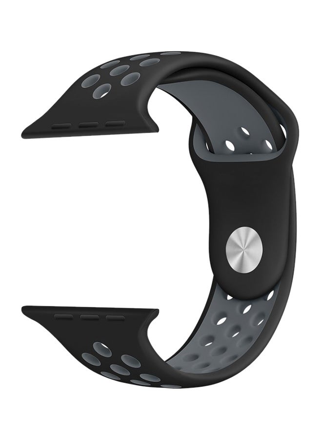 Ozone - Silicone Replacement Strap For Apple Watch Series 4 40mm Black/Grey - Image 1