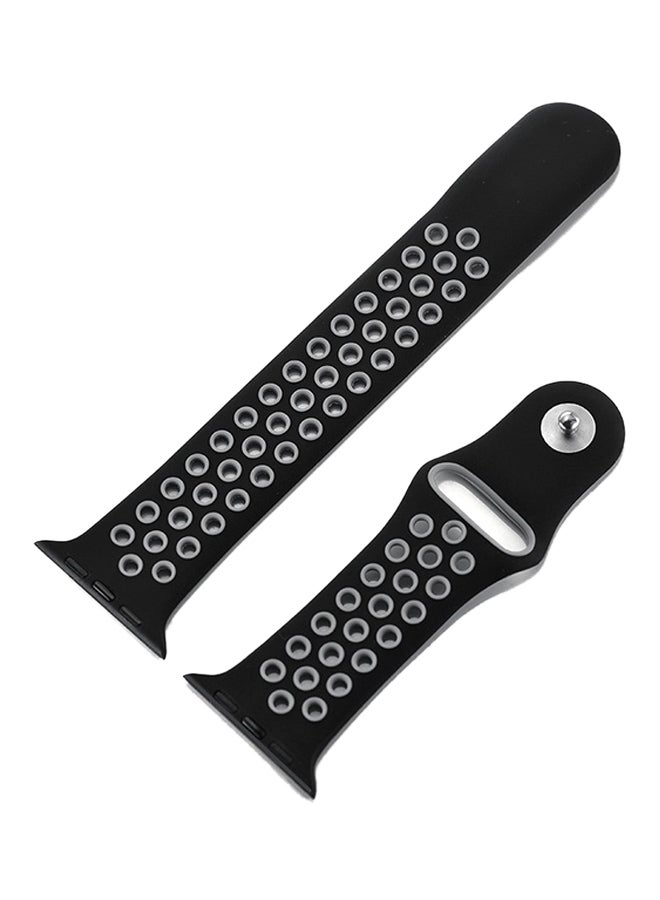 Ozone - Silicone Replacement Strap For Apple Watch Series 4 40mm Black/Grey - Image 1