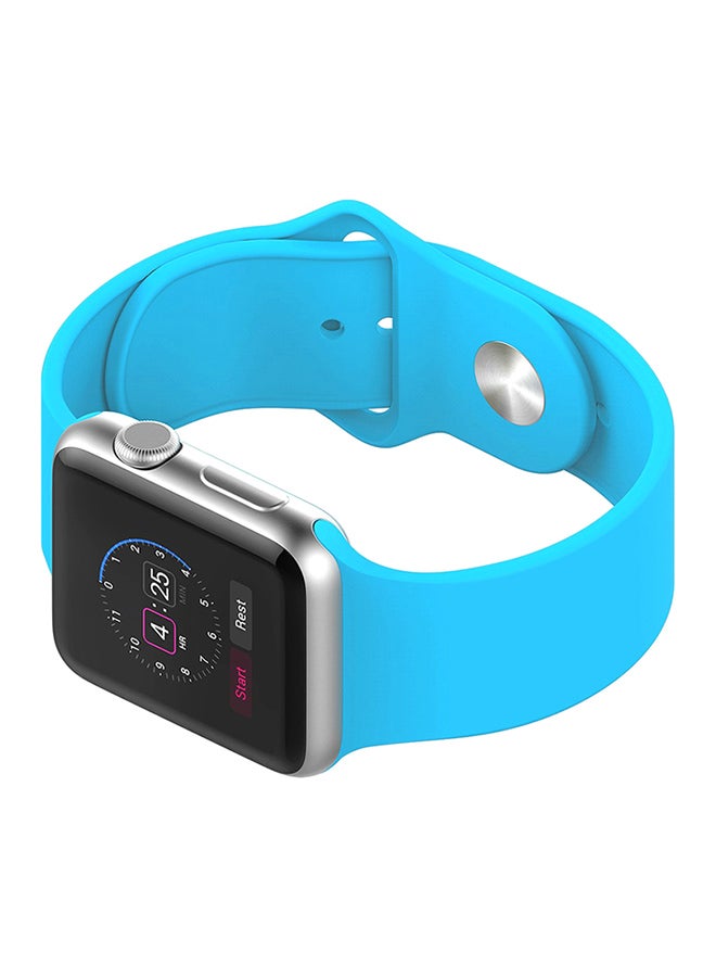 Generic - Ozone Silicone Strap For Apple Watch 44Mm Series 4 / 42Mm Series 3 / 2 / 1 Adjustable Sports Band - Blue Blue - Image 1