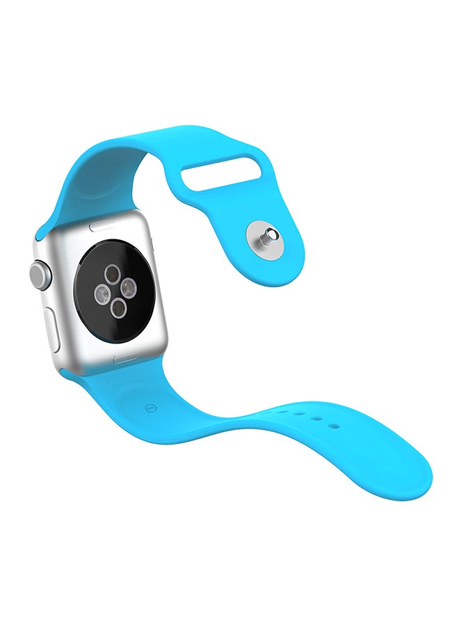Generic - Ozone Silicone Strap For Apple Watch 44Mm Series 4 / 42Mm Series 3 / 2 / 1 Adjustable Sports Band - Blue Blue - Image 1