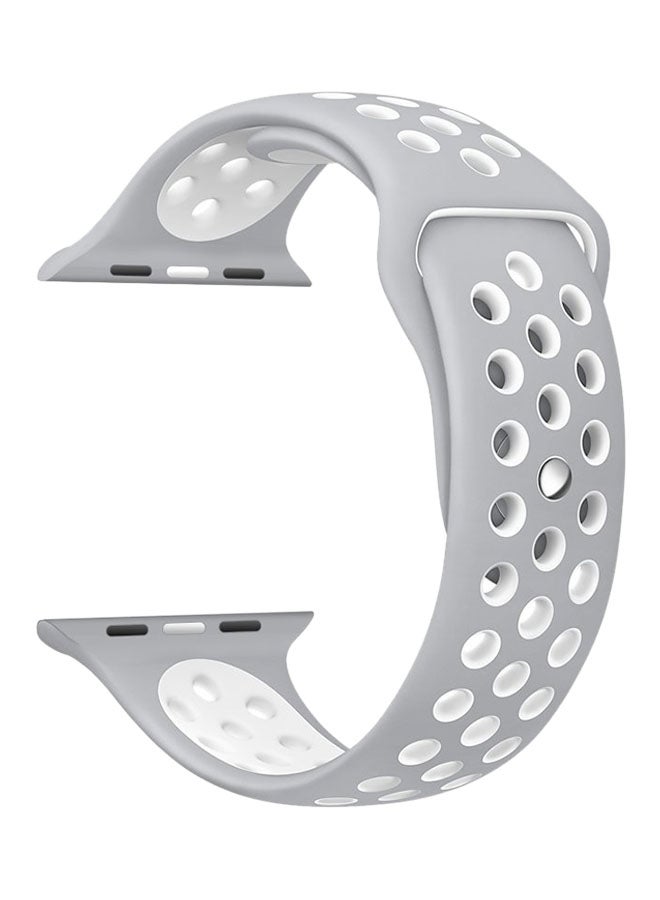 Ozone - Ozone Silicone Strap For Apple Watch 44Mm Series 4 / 42Mm Series 3 / 2 / 1 Replacement Wristband - White - Image 1