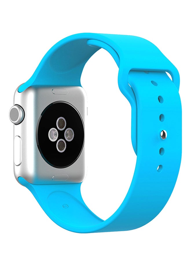 Generic - Ozone Silicone Strap For Apple Watch 44Mm Series 4 / 42Mm Series 3 / 2 / 1 Adjustable Sports Band - Blue Blue - Image 1