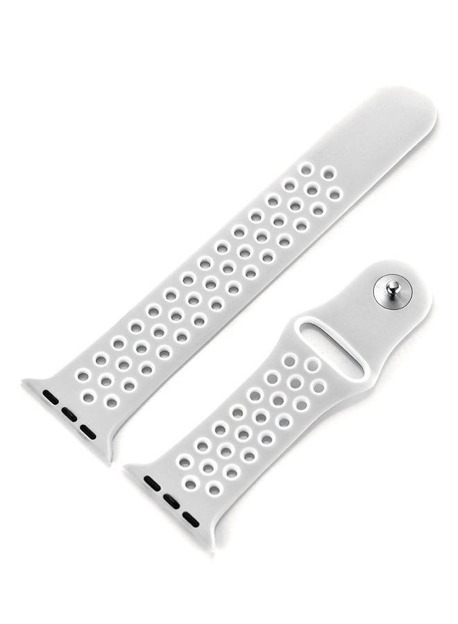 Ozone - Ozone Silicone Strap For Apple Watch 44Mm Series 4 / 42Mm Series 3 / 2 / 1 Replacement Wristband - White - Image 1