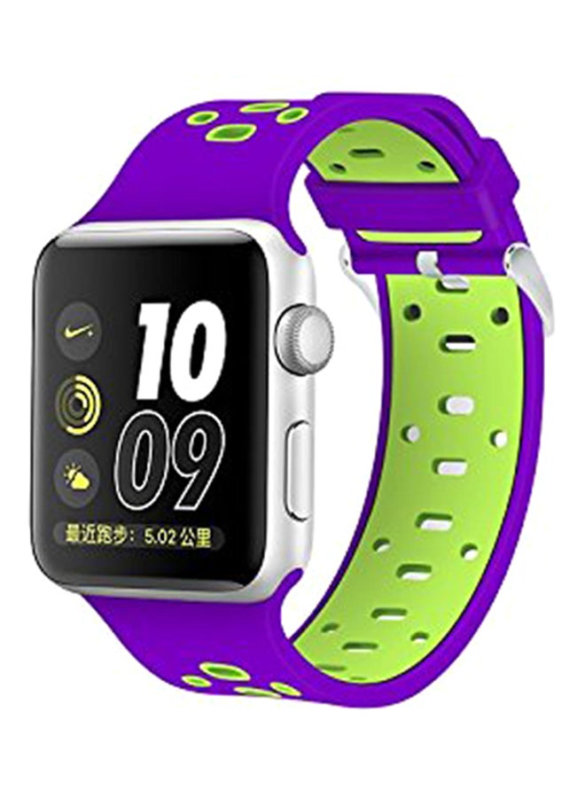 Ozone Silicone Strap For Apple Watch 44mm Series 4 / 42mm Series 3 / 2 / 1 Adjustable Sports Band - Purple - Image 4
