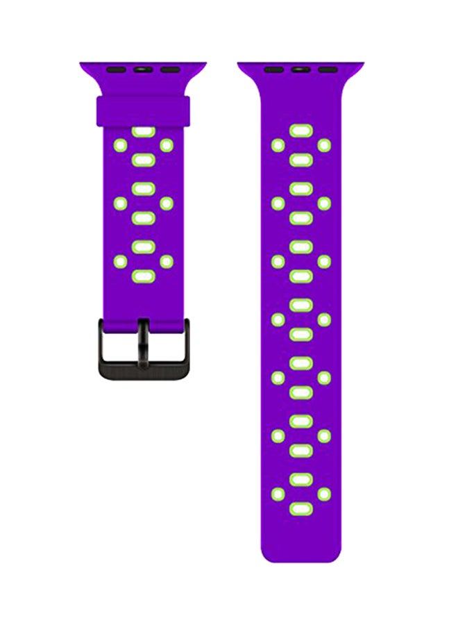 Ozone Silicone Strap For Apple Watch 44mm Series 4 / 42mm Series 3 / 2 / 1 Adjustable Sports Band - Purple - Image 1