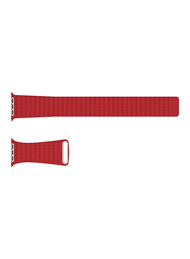 Ozone - Magnetic Leather Strap For Apple Watch 40Mm Series 4 / 38Mm Series 3 / 2 / 1 Red red - Image 1