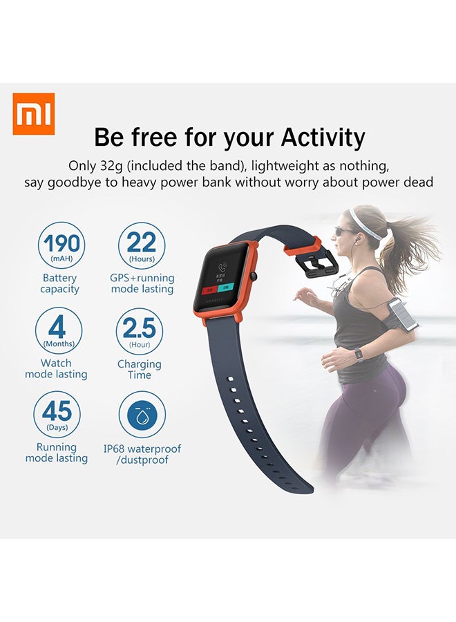 Amazfit - Bip GPS Smartwatch With 45 Days Battery Orange/Cinnabar Red - Image 1