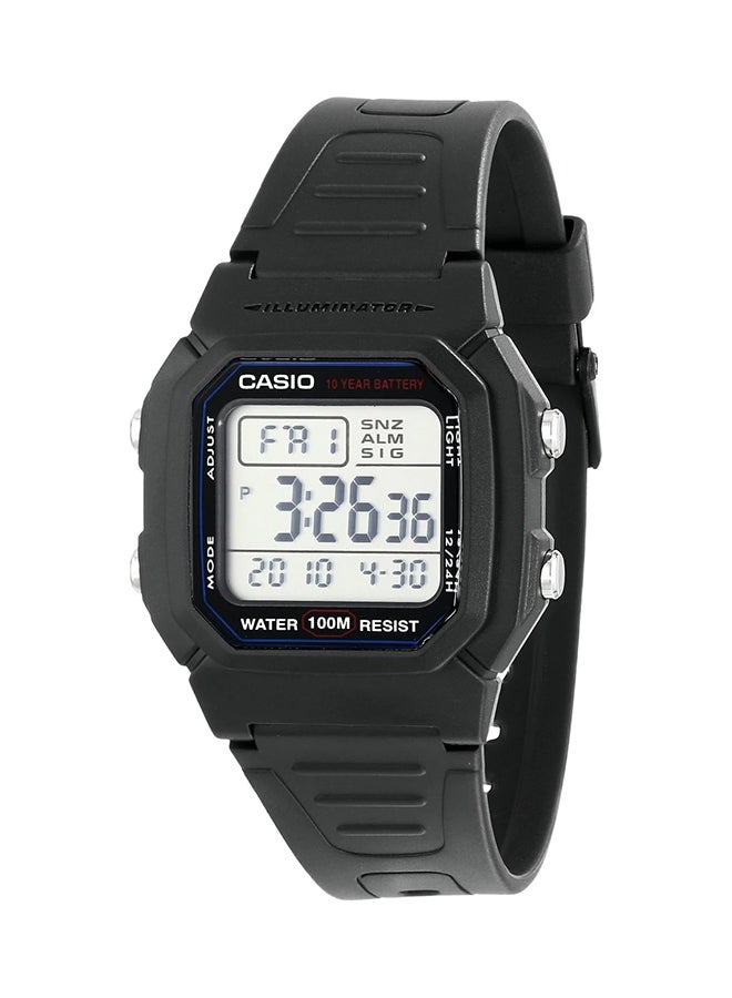 كاسيو ساعة رقمية بسوار من الراتينج طراز W800H-1AV men