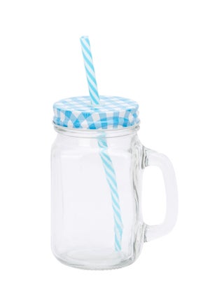 Myra Mason Jar With Lid And Straw Multicolour Standard - v1551432136/N21401289A_1