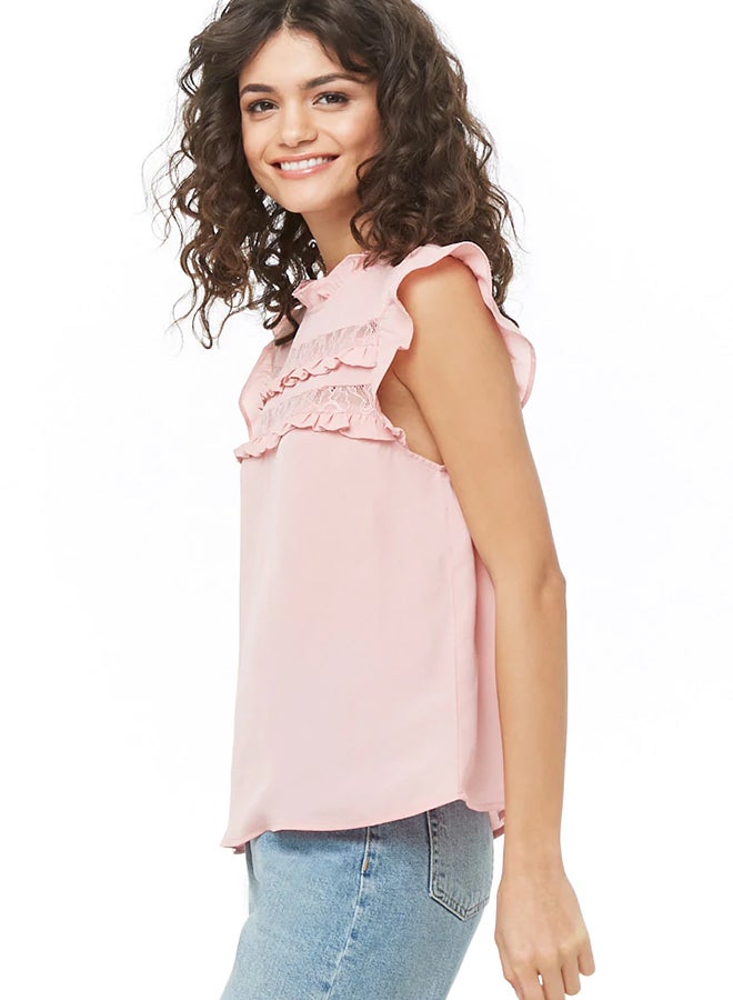 WOVEN TOP/SLVLS Pink