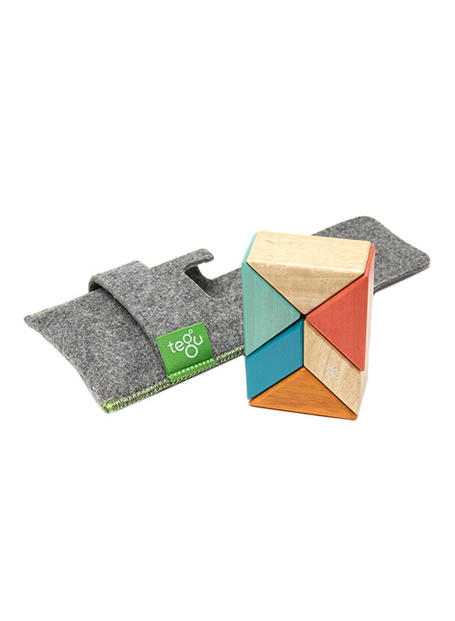 Tegu 6-Piece Pocket Pouch Prism Magnetic Wooden Block Set  - Image 1