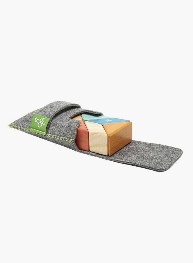 Tegu 6-Piece Pocket Pouch Prism Magnetic Wooden Block Set  - Image 2