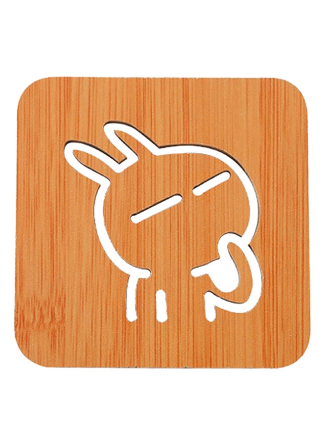 Sharpdo Wooden Heat Resistant Anti-Slip Cup Mat Brown/White