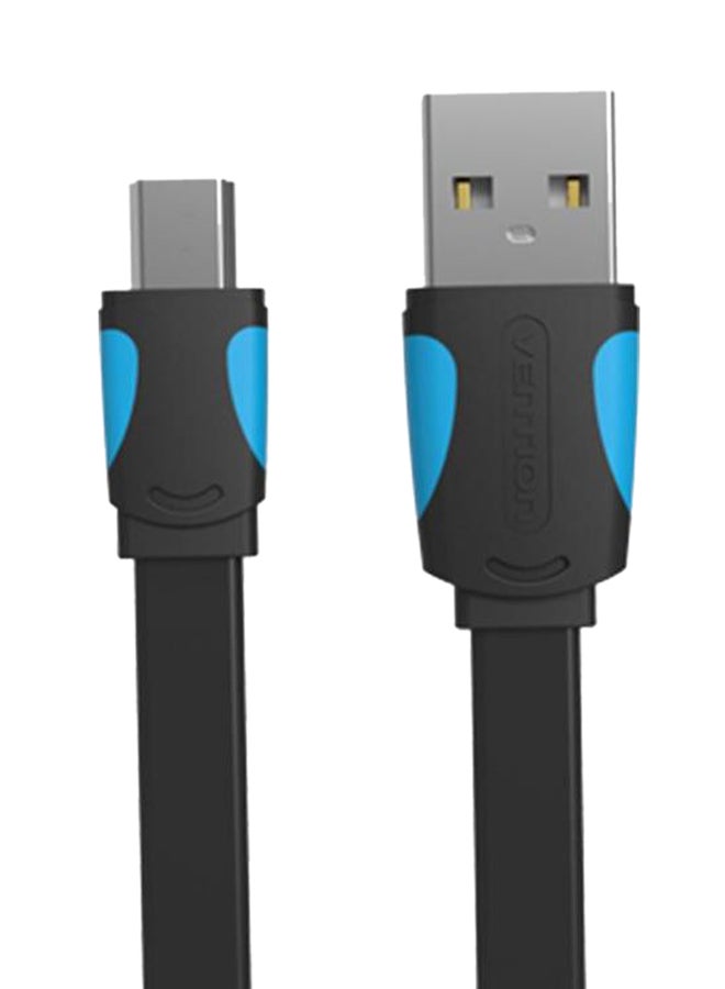 فينشن كابل صغير بمنفذ USB بتصميم مسطح أسود - Image 1
