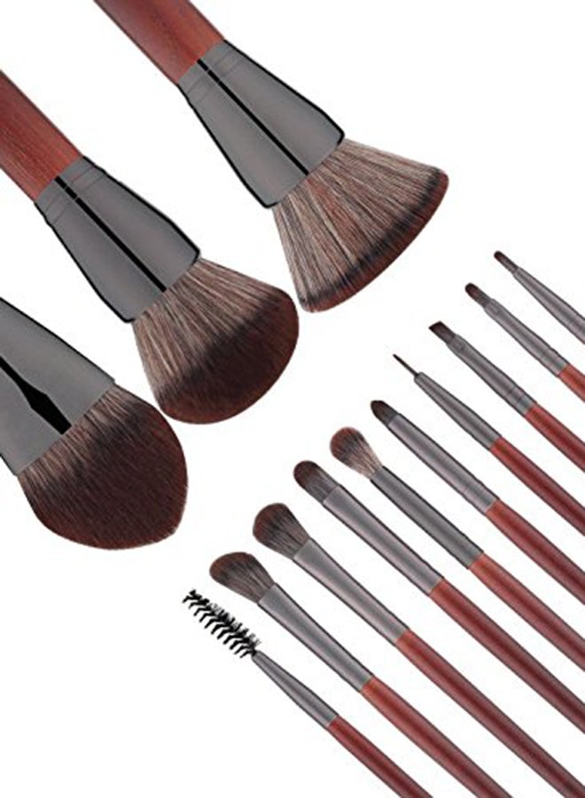 BS Mall 13-Piece Wooden Makeup Brush Set Red - Image 3