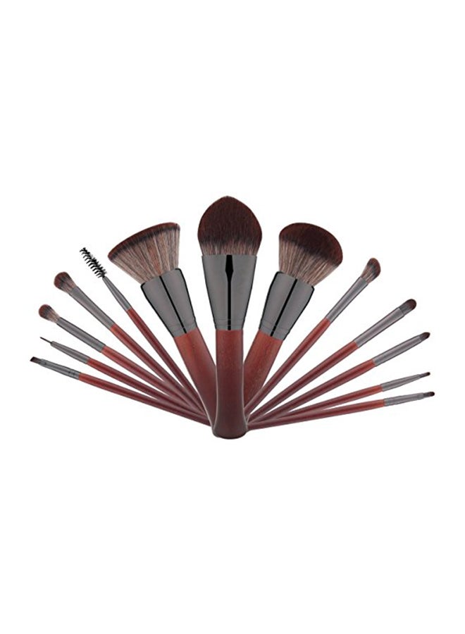BS Mall 13-Piece Wooden Makeup Brush Set Red - Image 2
