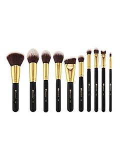 BH Cosmetics Sculpt and Blend 2 Brush Set, 10 Count Black/Gold/Brown