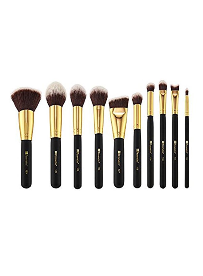 BH Cosmetics - BH Cosmetics Sculpt and Blend 2 Brush Set, 10 Count Black/Gold/Brown - Image 1