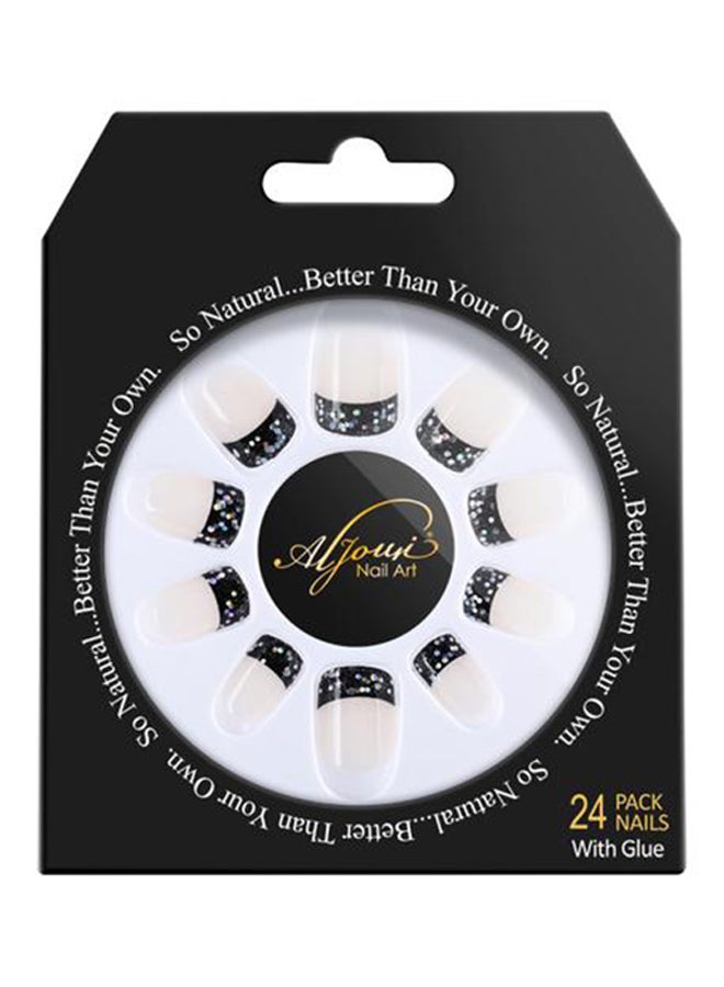 Al Jouri Cosmetics 24-Piece French False NailSet Multicolour - Image 1
