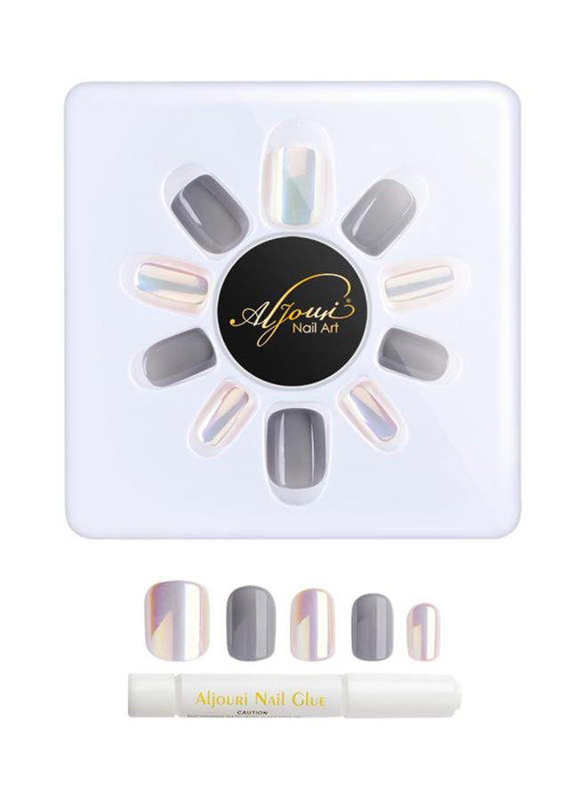 Al Jouri Cosmetics 24-Piece French False Nail Set Multicolour - Image 2