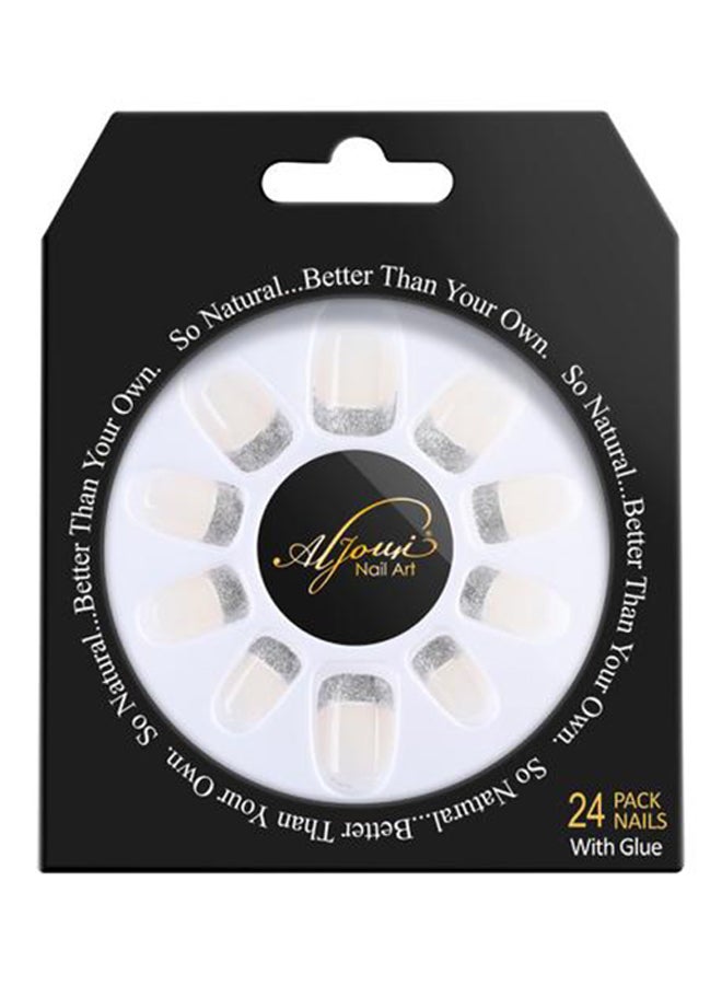 Al Jouri Cosmetics 24-Piece French False NailSet Multicolour - Image 1