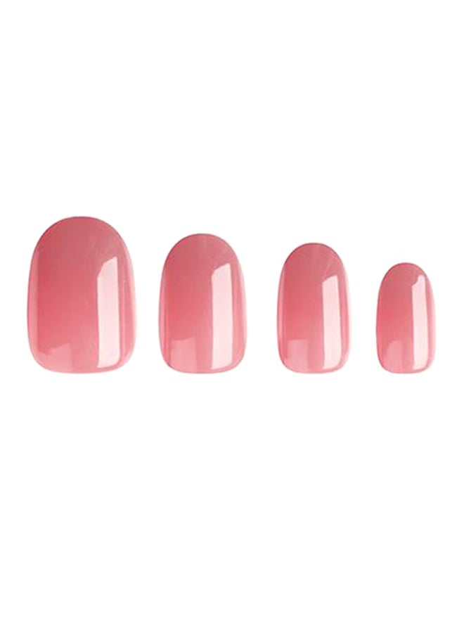 Al Jouri Cosmetics 24-Piece Shinny Oval  False Nail Set Pink - Image 3