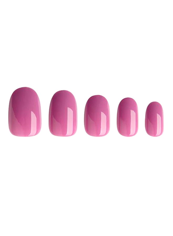 Al Jouri Cosmetics 24-Piece Shinny Oval  False Nail Set Pink - Image 3