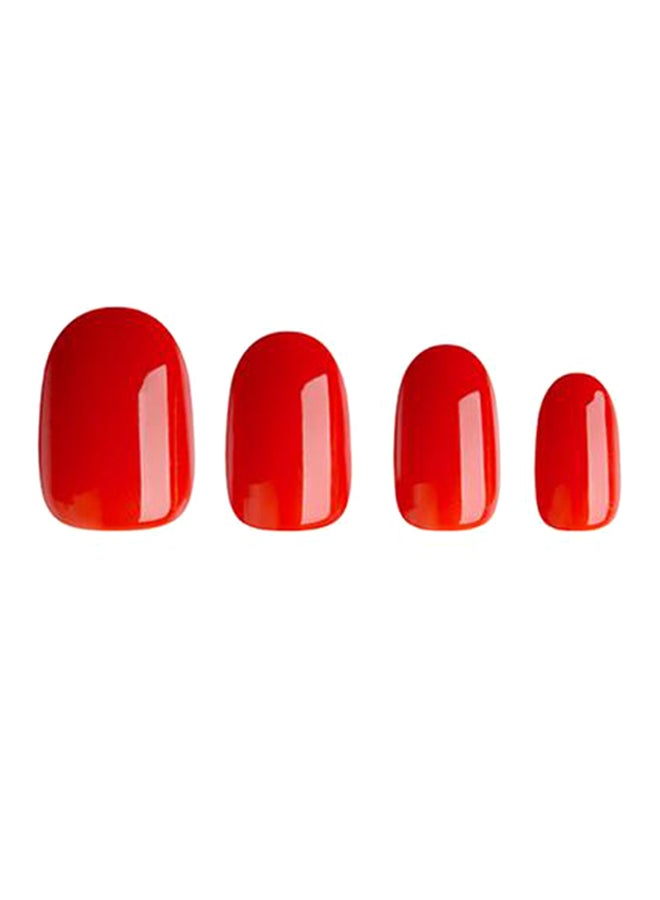 Al Jouri Cosmetics - 24-Piece Shinny Oval  False Nail Set Red - Image 1
