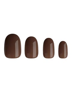 24-Piece Shinny Oval  False Nail Set Brown - v1551528514/N21504381A_3