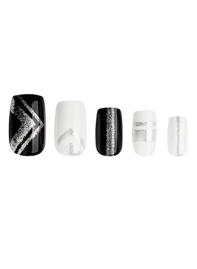Al Jouri Cosmetics 24-Piece Long Square False NailSet Multicolour - Image 3