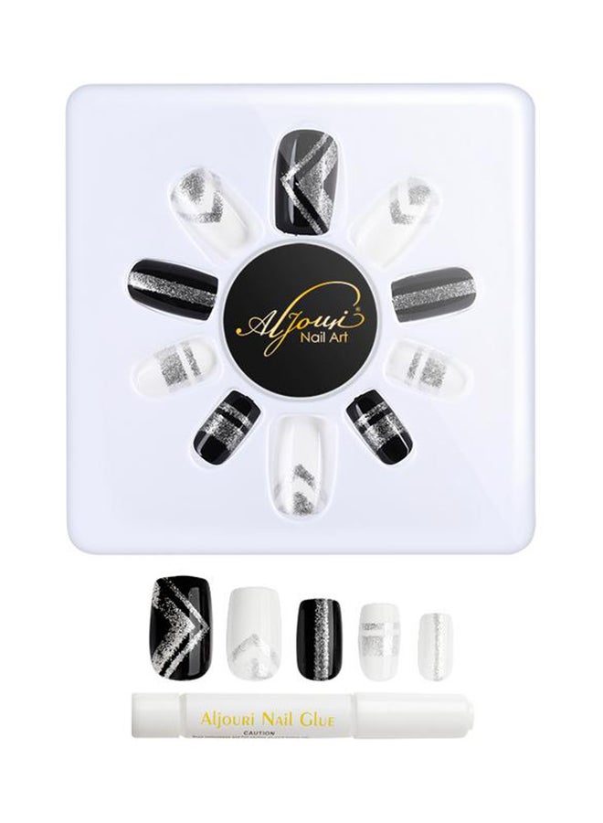 Al Jouri Cosmetics 24-Piece Long Square False NailSet Multicolour - Image 2