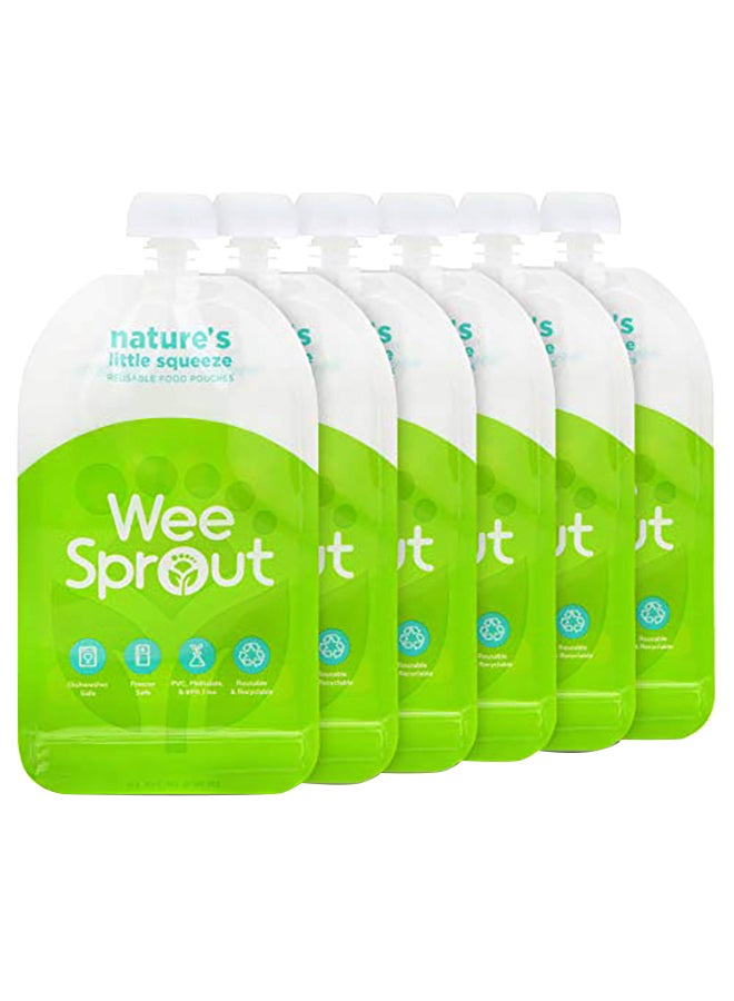 وي سبراوت عبوة من 6 أكياس طعام بسحاب مزدوج يمكن إعادة استخدامها - Image 1