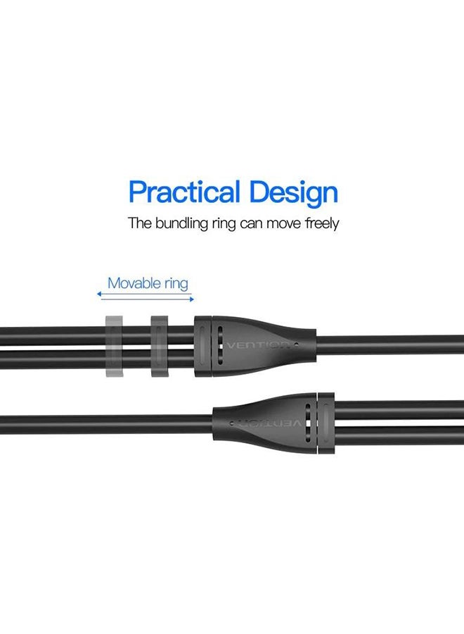 VENTION Gold Plated 3.5mm Headphone Splitter Cable Black - Image 3