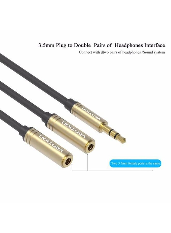 فينشن كابل تمديد 3.5 مم ذكر إلى أنثى مزدوج 3.5 مم أسود - Image 2