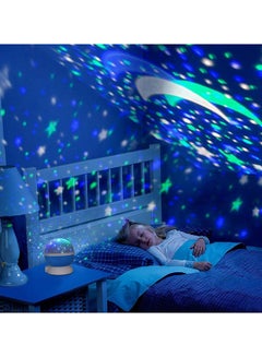 سيثيريا جهاز بروجيكتور بضوء ليلي LED على شكل قمر أزرق 12 x 12 x 13.5سم  - Image 3