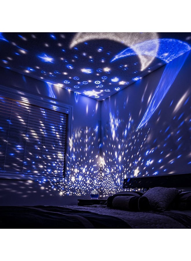 CYTHERIA - LED Night Light Projector Moon Lamp Blue 12 x 12 x 13.5cm - Image 1