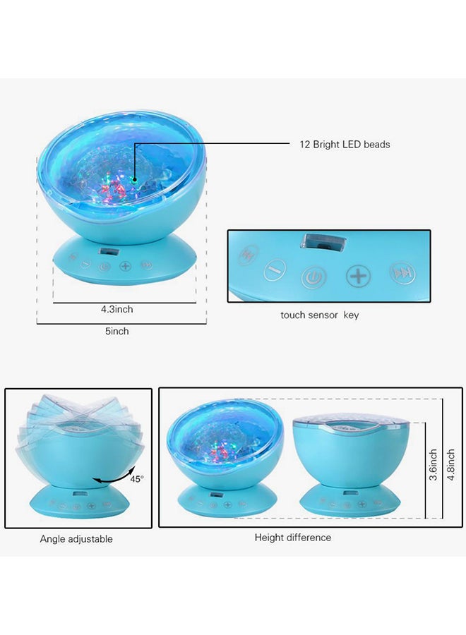 CYTHERIA LED Ocean Wave Starry Sky Night Light Projector Blue 12.6x12.6x10.5cm  - Image 2