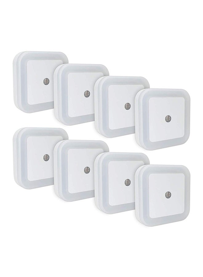 CYTHERIA 8 Piece LED Plug Night Light Wall Lamp White  - Image 1
