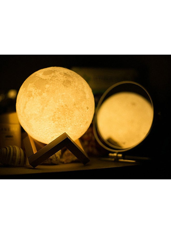 CYTHERIA 2 Piece Rechargeable 3D Printing Moon Lamp White 8cm  - Image 2