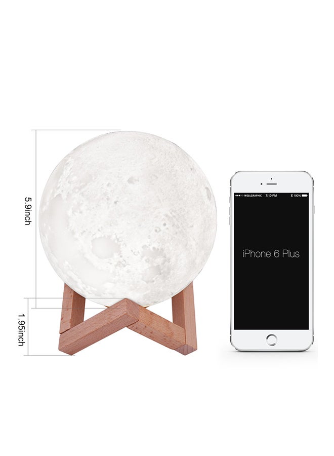 CYTHERIA - 3D Print Moon LED Lamp With Stand Yellow 8cm - Image 1