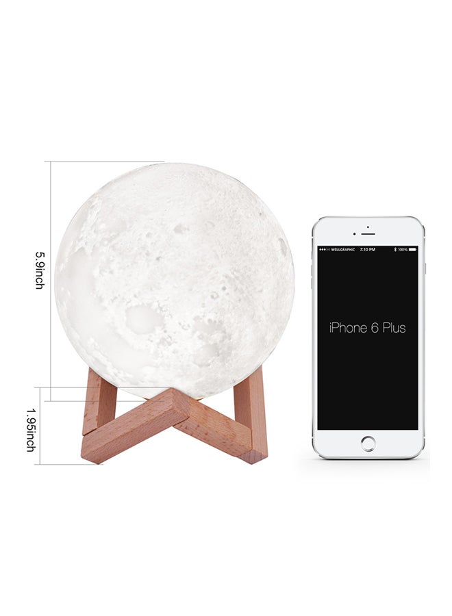 سيثيريا مصباح بطبعة ثلاثية الأبعاد لتصميم ضوء القمر مزود بحامل أبيض 10سم - Image 3