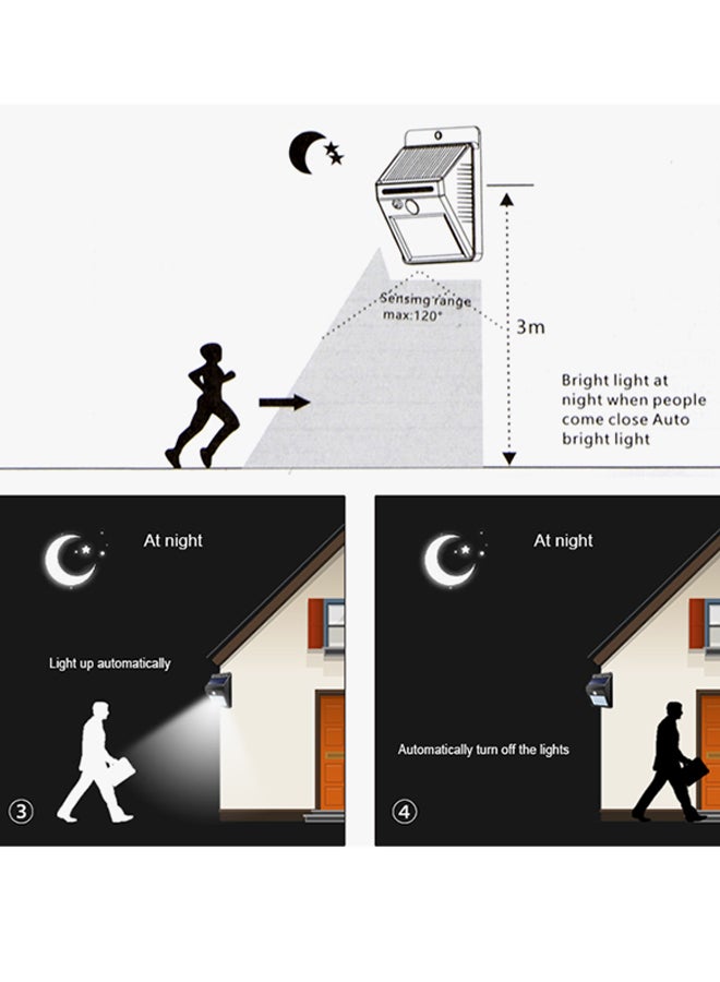 CYTHERIA LED Solar Sensor Wall Light Black 40 x 10 x 10cm  - Image 4
