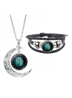 Woven Bracelet With Pendant Set