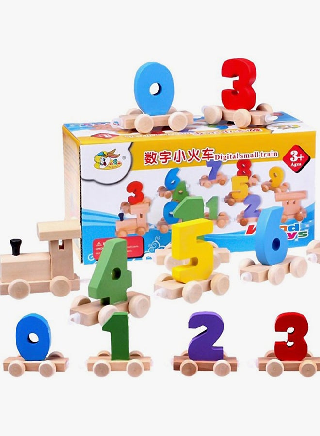 Factory  Wooden Puzzle Dragging Stitching Toys Children's Enlightenment Cognitive Digital Trains  - Image 2