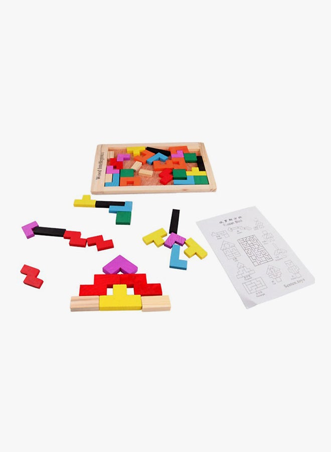 High Quality Wooden Tetris Puzzles Parent-Child Interaction Children's Educational Development Puzzle Toy With Drawings  - Image 3