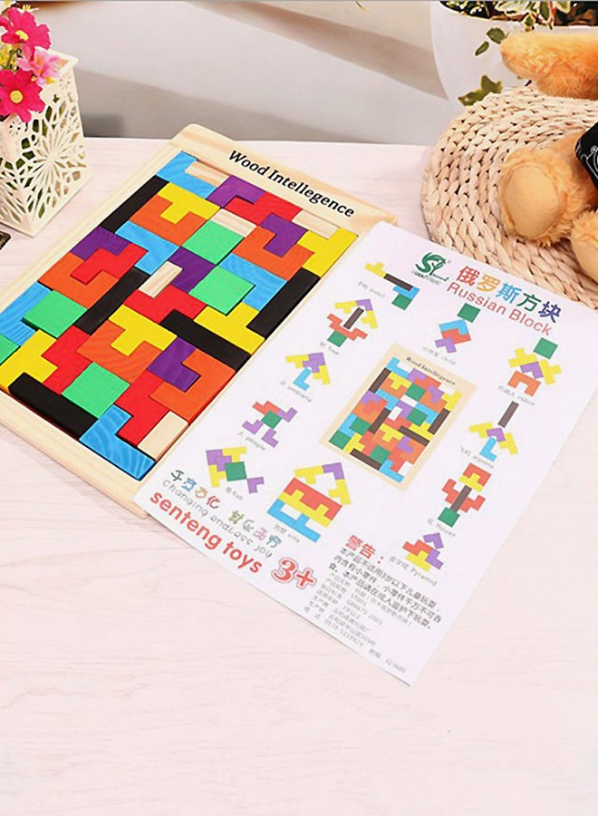 High Quality Wooden Tetris Puzzles Parent-Child Interaction Children's Educational Development Puzzle Toy With Drawings  - Image 2