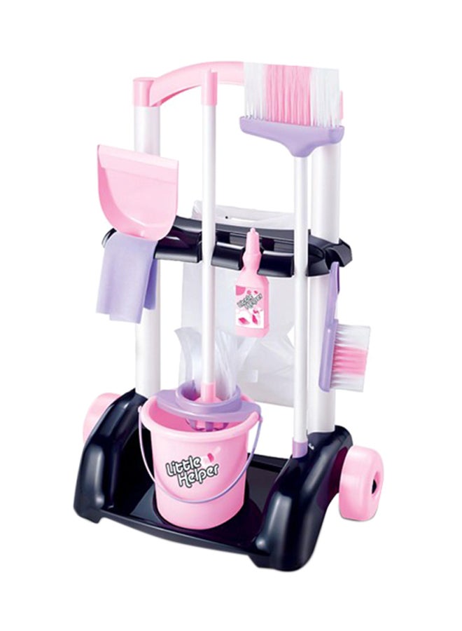 Portable Cleaning Housekeeping Trolley Cart Mop And Bucket Kit Toy For Kids  - Image 1